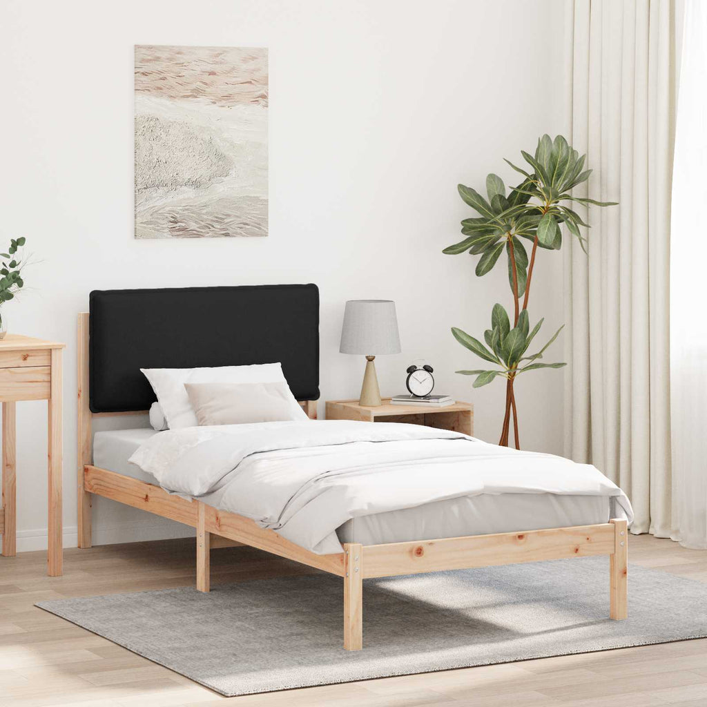vidaXL Ramka łóżka z tapicerowanym wezgłowiem Czarny 80 x 200 cm