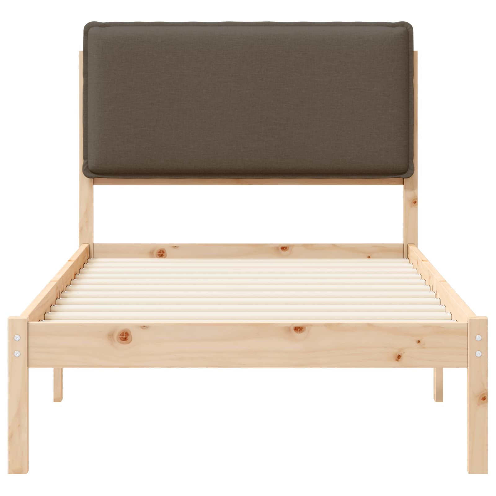 vidaXL Ramka łóżka z tapicerowanym wezgłowiem Ciemnoszary 90 x 190 cm