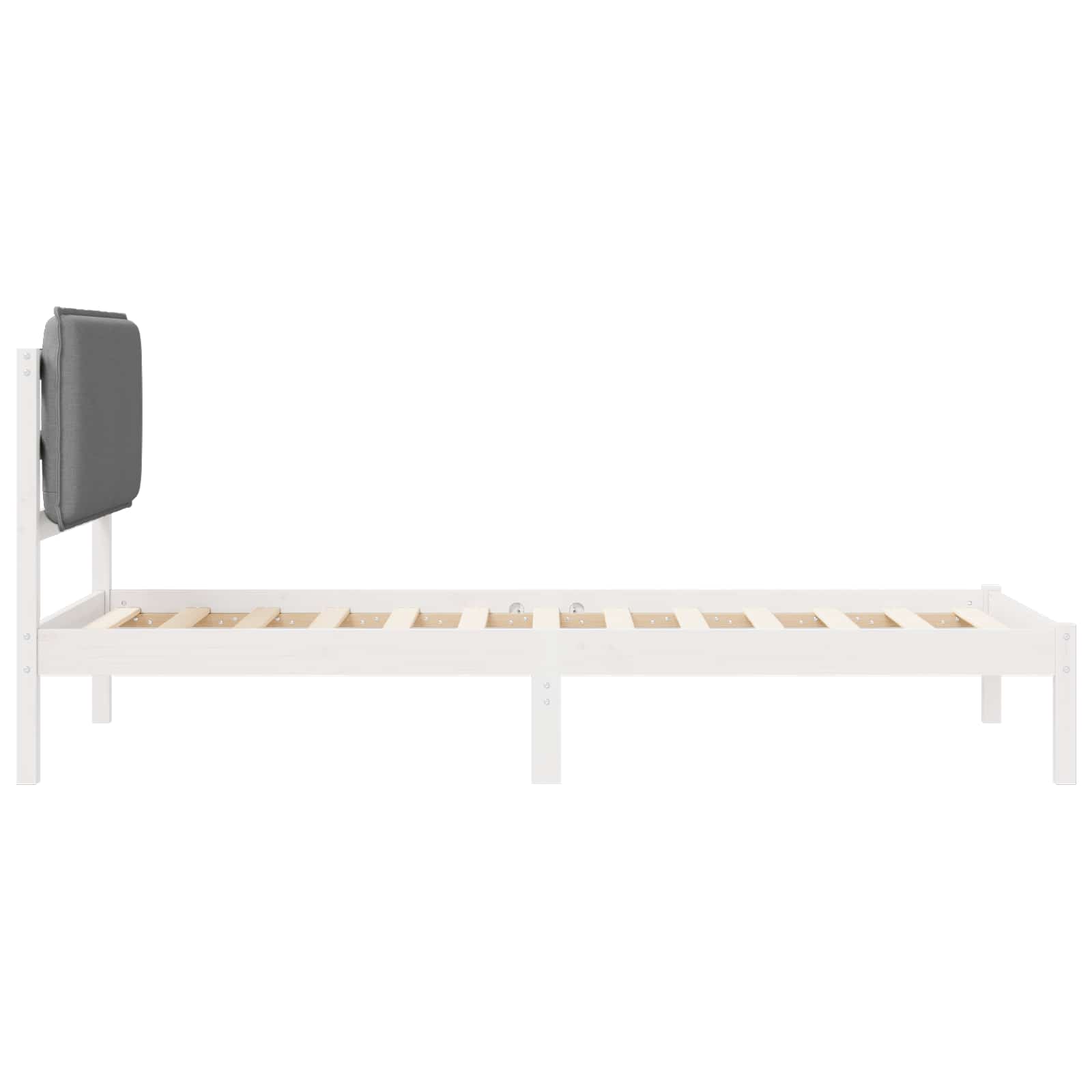 vidaXL Ramka łóżka z tapicerowanym wezgłowiem Jasnoszary 90 x 190 cm