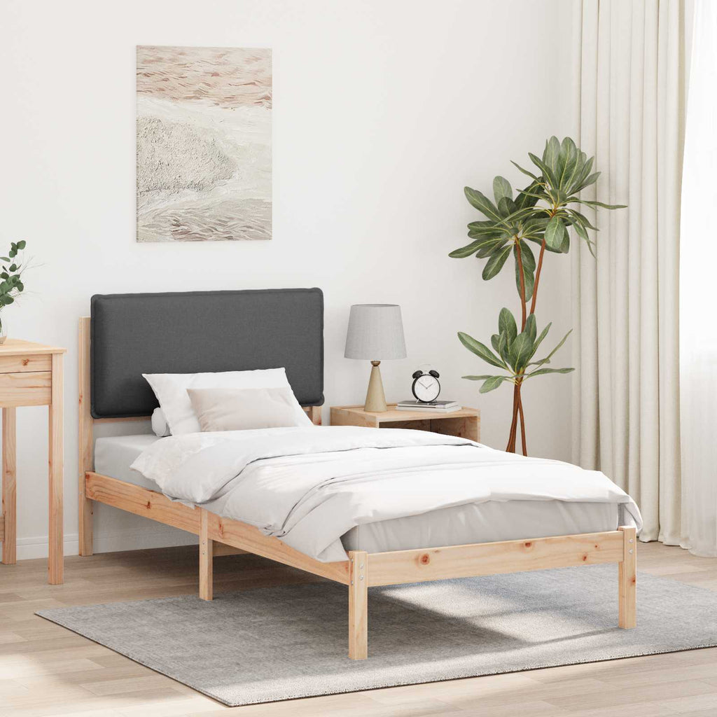 vidaXL Ramka łóżka z tapicerowanym wezgłowiem Ciemnoszary 75 x 190 cm