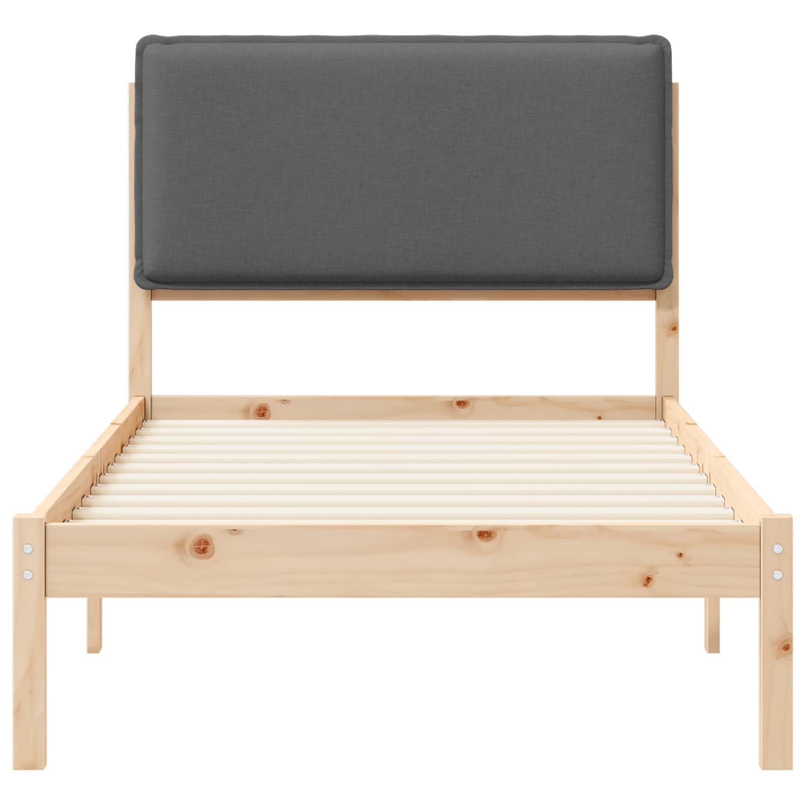 vidaXL Ramka łóżka z tapicerowanym wezgłowiem Ciemnoszary 75 x 190 cm