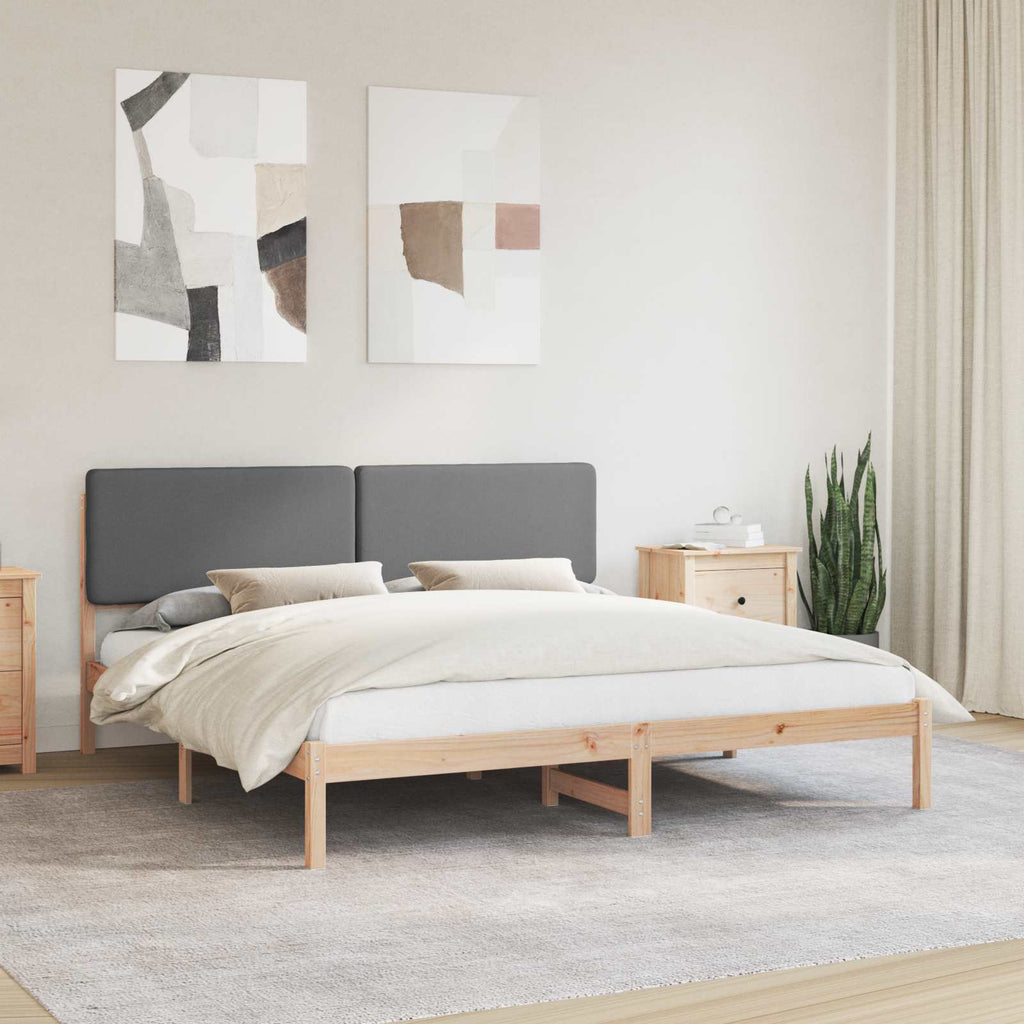 vidaXL Ramka łóżka z tapicerowanym wezgłowiem Ciemnoszary 180 x 200 cm