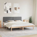 vidaXL Ramka łóżka z tapicerowanym wezgłowiem Ciemnoszary 180 x 200 cm