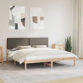 vidaXL Ramka łóżka z tapicerowanym wezgłowiem Ciemnoszary 180 x 200 cm