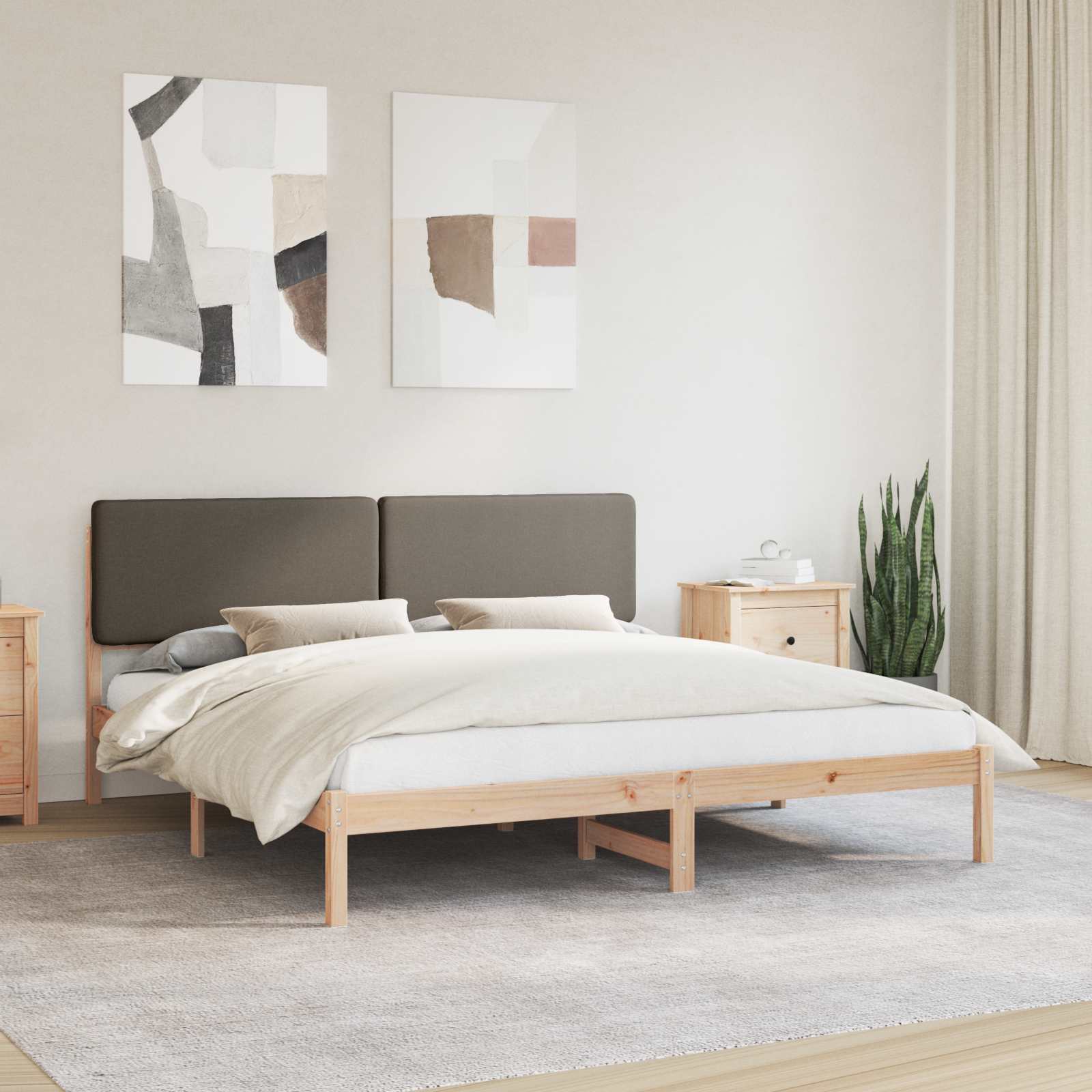 vidaXL Ramka łóżka z tapicerowanym wezgłowiem Ciemnoszary 180 x 200 cm