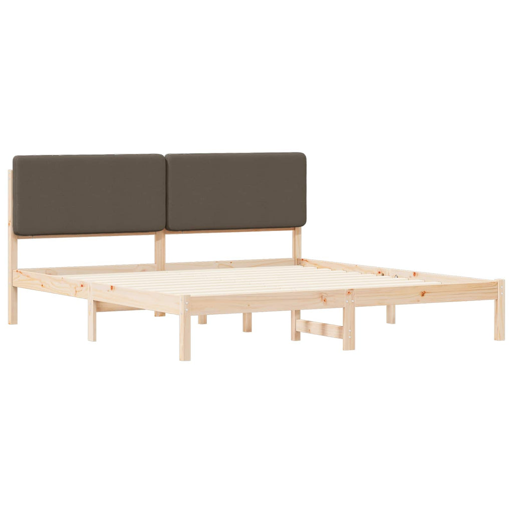 vidaXL Ramka łóżka z tapicerowanym wezgłowiem Ciemnoszary 180 x 200 cm