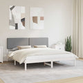 vidaXL Ramka łóżka z tapicerowanym wezgłowiem Jasnoszary 180 x 200 cm