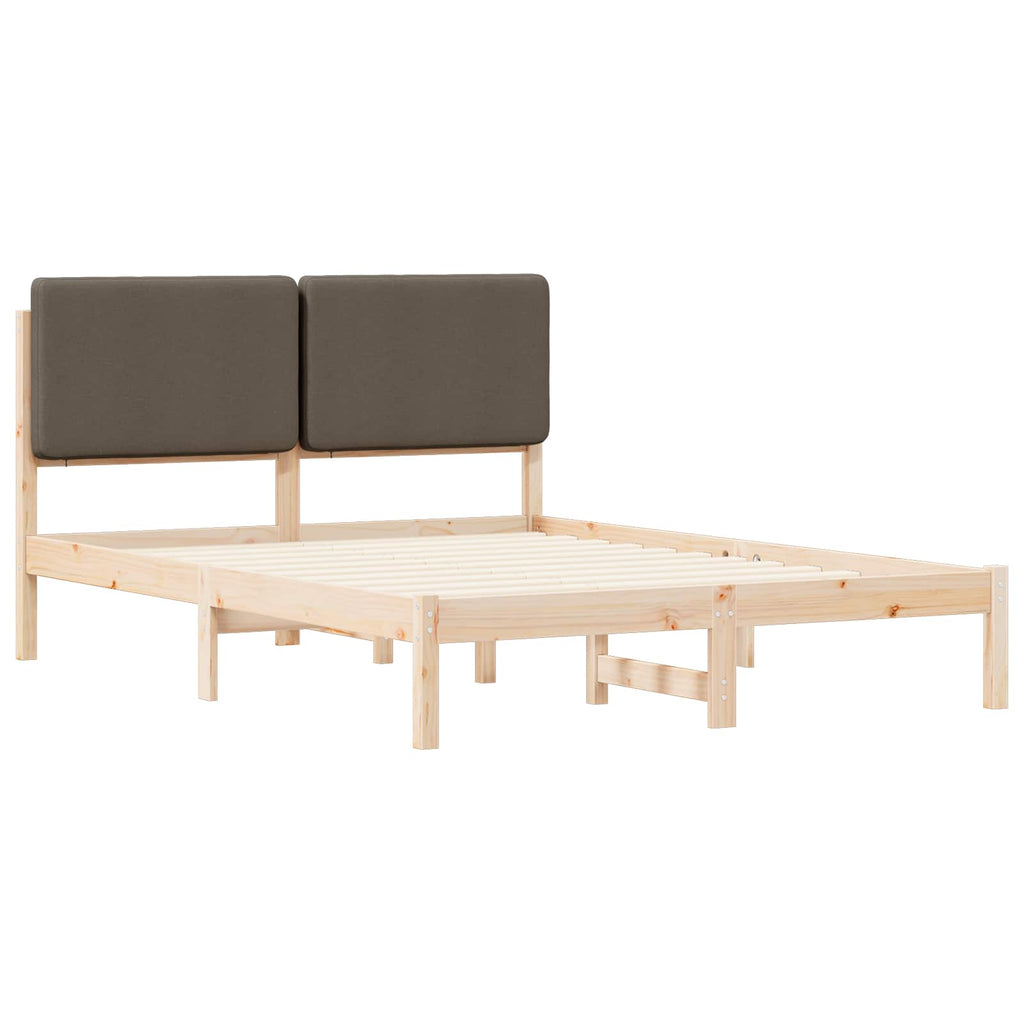 vidaXL Ramka łóżka z tapicerowanym wezgłowiem Ciemnoszary 160 x 200 cm