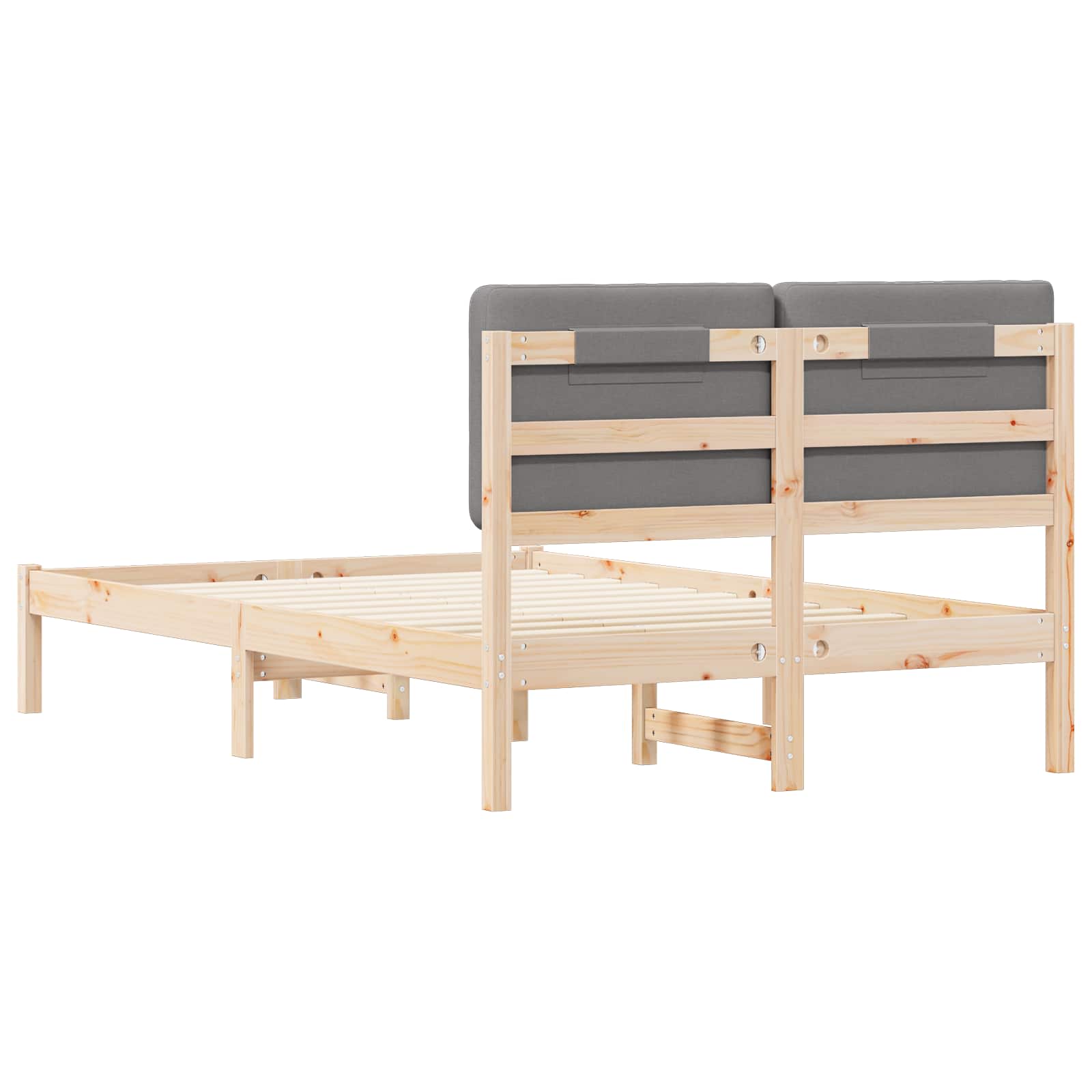 vidaXL Ramka łóżka z tapicerowanym wezgłowiem Jasnoszary 120 x 200 cm