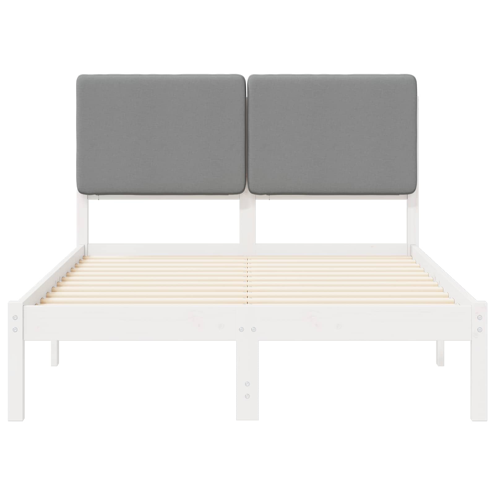 vidaXL Ramka łóżka z tapicerowanym wezgłowiem Jasnoszary 120 x 200 cm