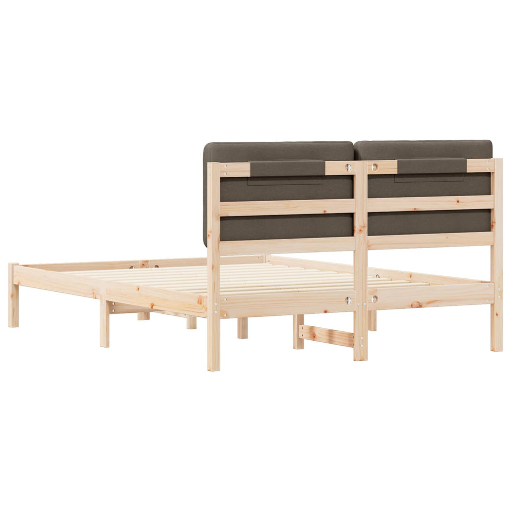 vidaXL Ramka łóżka z tapicerowanym wezgłowiem Ciemnoszary 140 x 190 cm