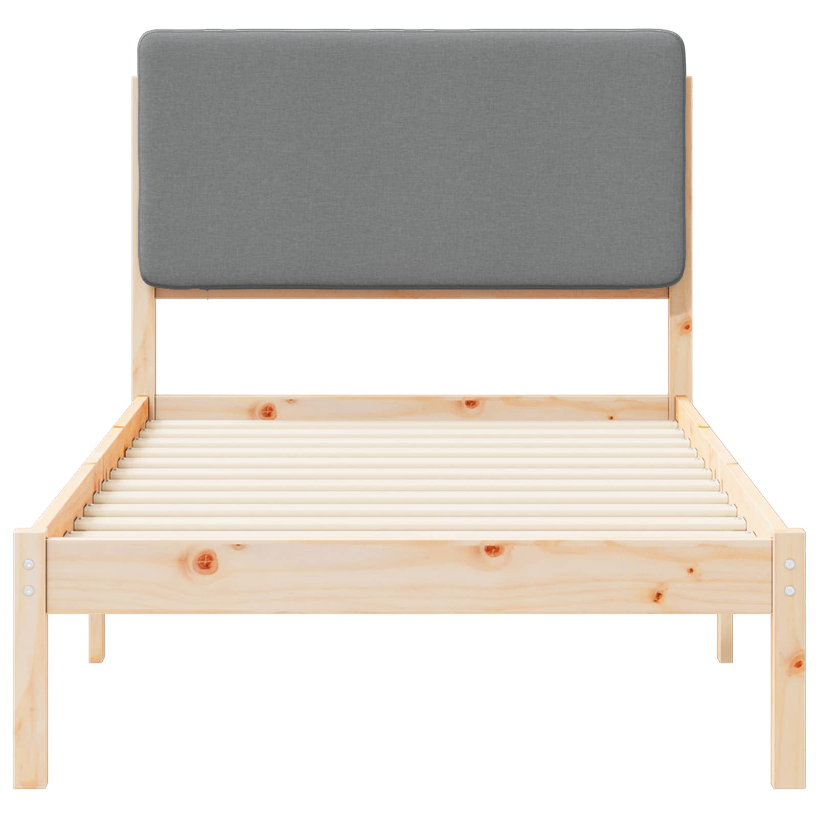 vidaXL Ramka łóżka z tapicerowanym wezgłowiem Jasnoszary 100 x 200 cm