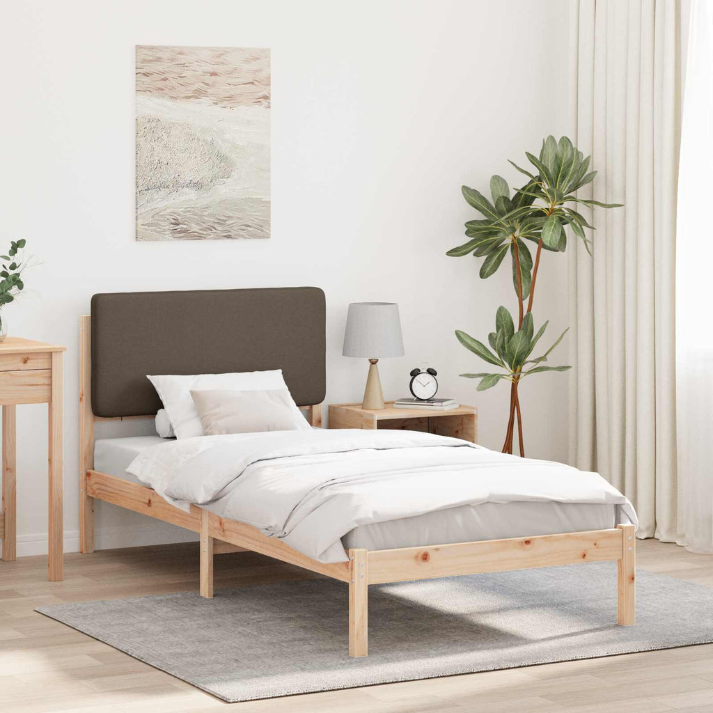 vidaXL Ramka łóżka z tapicerowanym wezgłowiem Ciemnoszary 100 x 200 cm