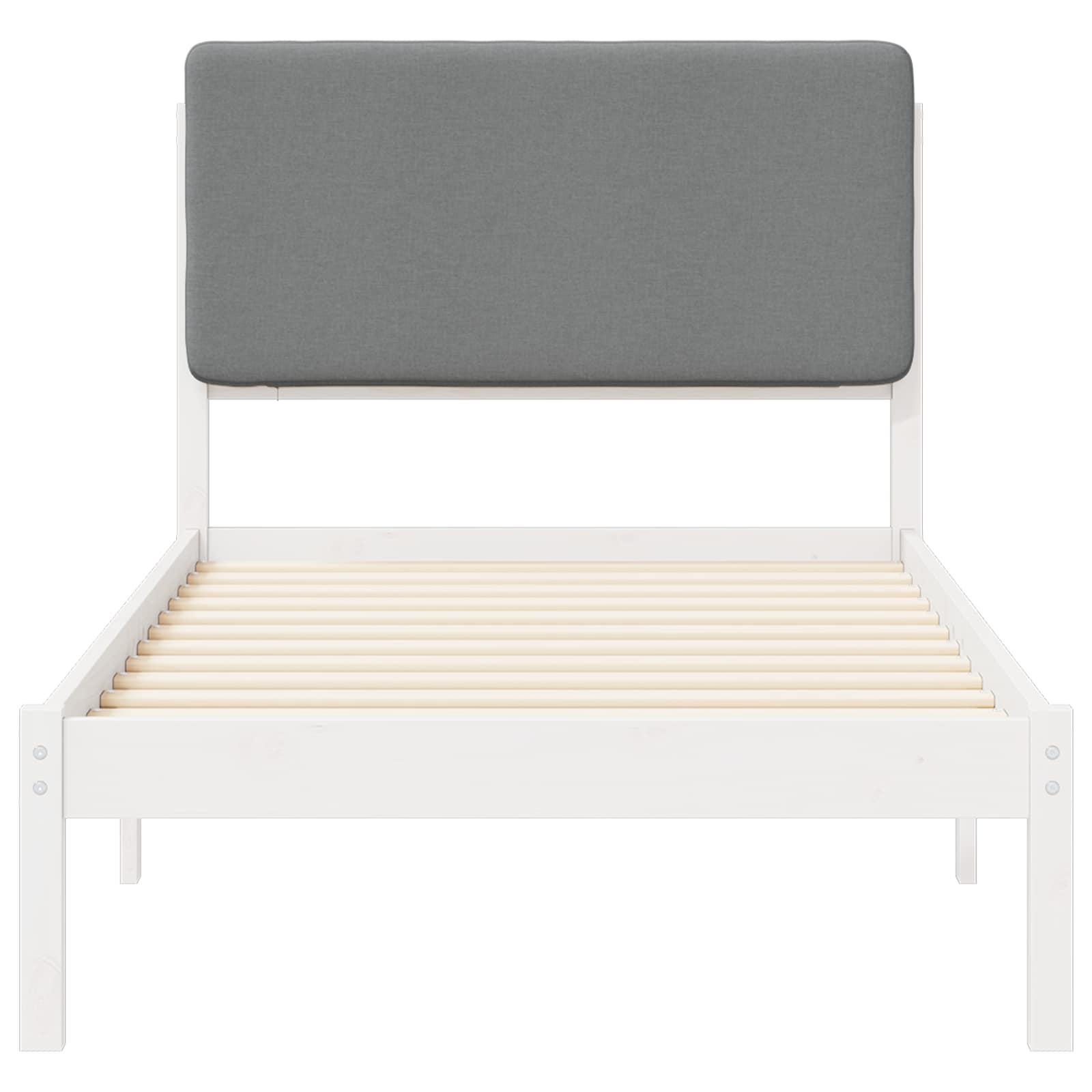 vidaXL Ramka łóżka z tapicerowanym wezgłowiem Jasnoszary 100 x 200 cm