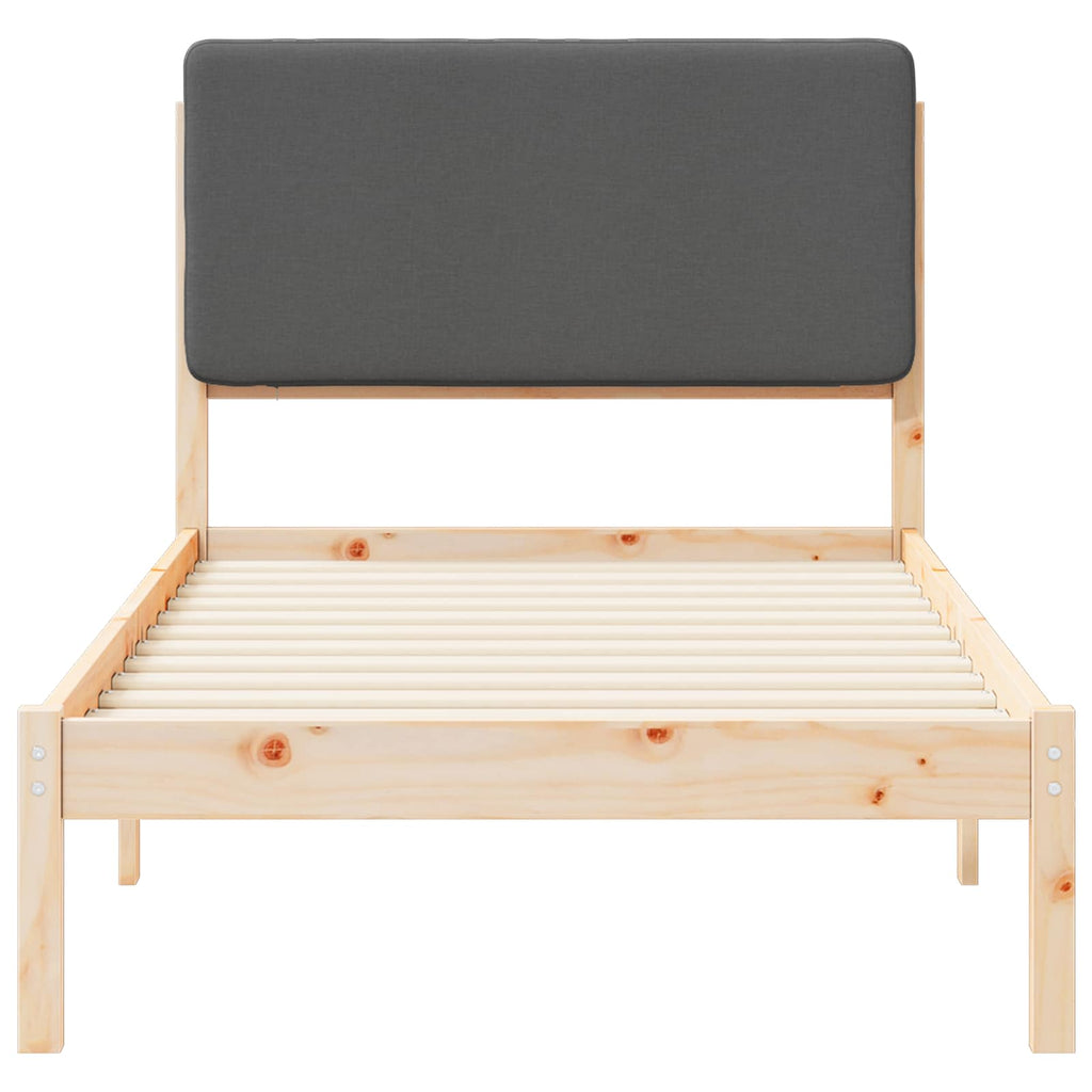vidaXL Ramka łóżka z tapicerowanym wezgłowiem Ciemnoszary 80 x 200 cm