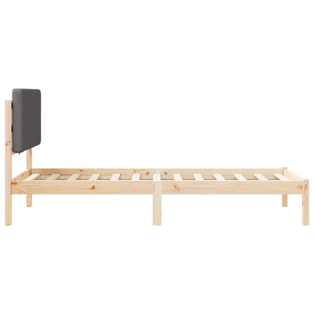 vidaXL Ramka łóżka z tapicerowanym wezgłowiem Ciemnoszary 80 x 200 cm