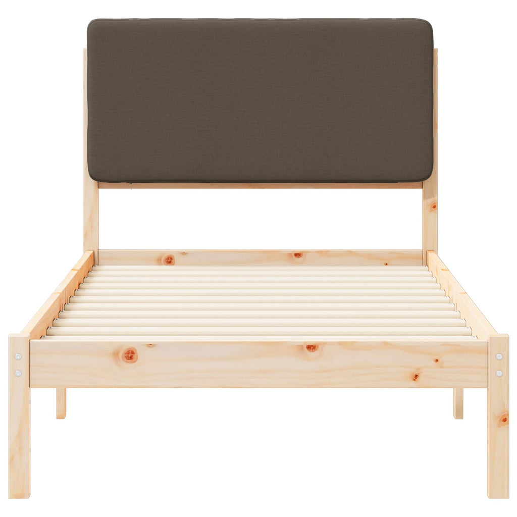 vidaXL Ramka łóżka z tapicerowanym wezgłowiem Ciemnoszary 80 x 200 cm