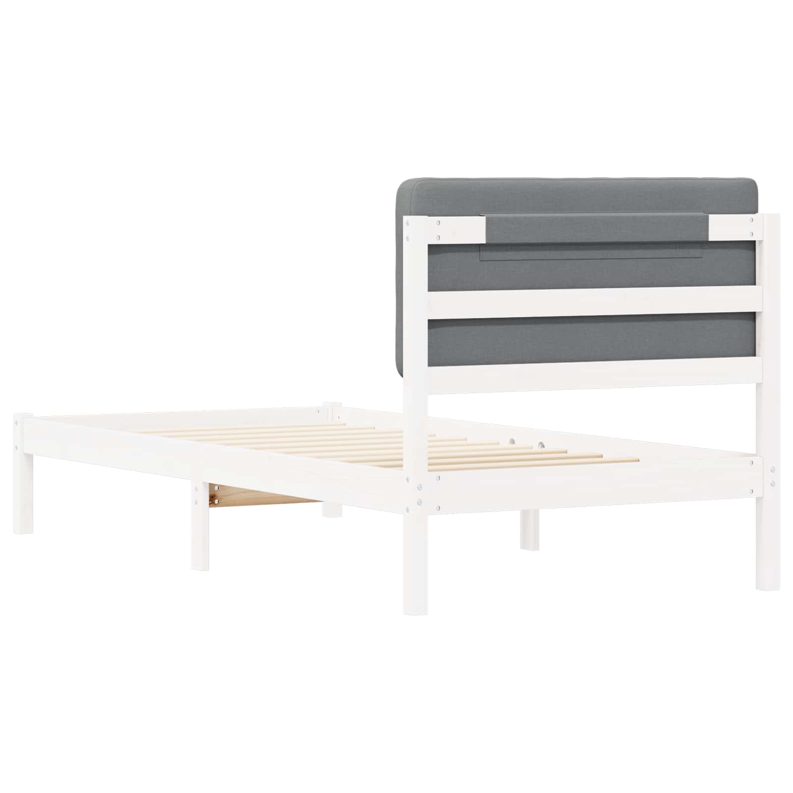 vidaXL Ramka łóżka z tapicerowanym wezgłowiem Jasnoszary 80 x 200 cm
