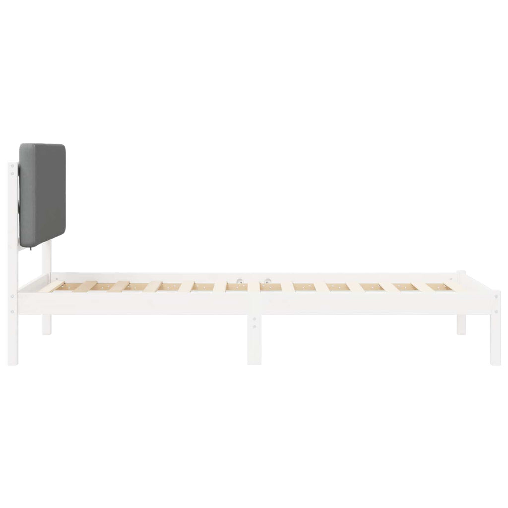 vidaXL Ramka łóżka z tapicerowanym wezgłowiem Jasnoszary 80 x 200 cm