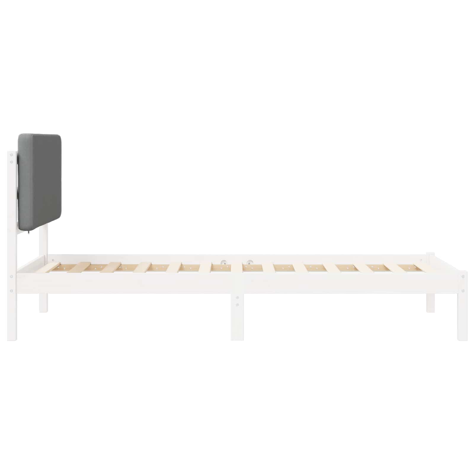 vidaXL Ramka łóżka z tapicerowanym wezgłowiem Jasnoszary 90 x 190 cm