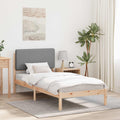 vidaXL Ramka łóżka z tapicerowanym wezgłowiem Jasnoszary 75 x 190 cm
