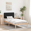 vidaXL Ramka łóżka z tapicerowanym wezgłowiem Czarny 75 x 190 cm