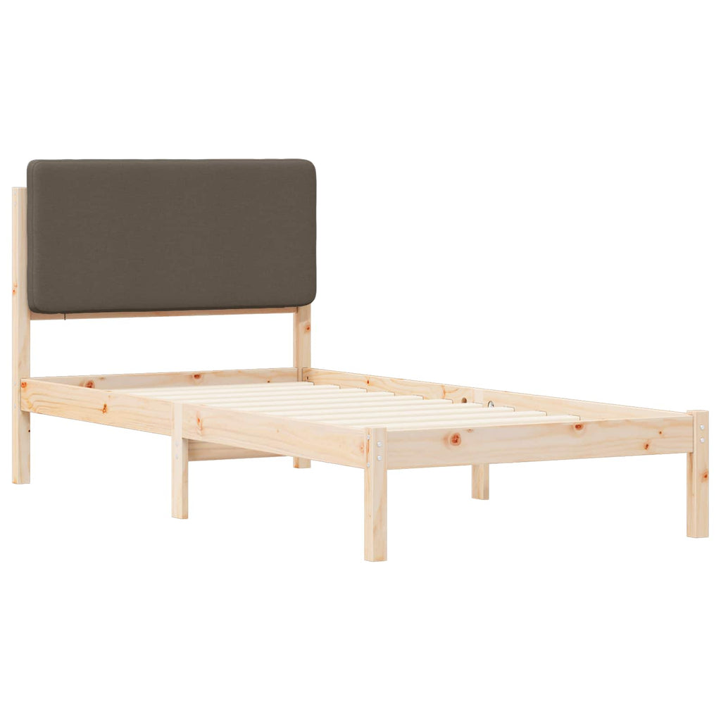 vidaXL Ramka łóżka z tapicerowanym wezgłowiem Ciemnoszary 75 x 190 cm