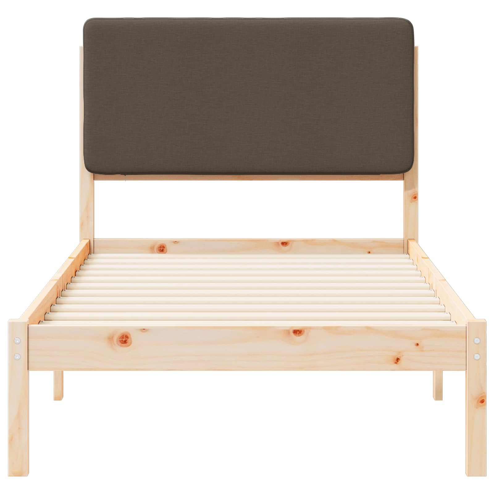vidaXL Ramka łóżka z tapicerowanym wezgłowiem Ciemnoszary 75 x 190 cm