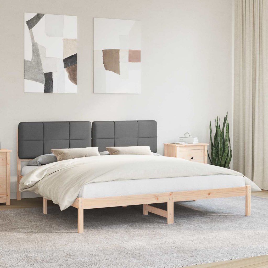 vidaXL Ramka łóżka z tapicerowanym wezgłowiem Ciemnoszary 180 x 200 cm