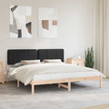 vidaXL Ramka łóżka z tapicerowanym wezgłowiem Czarny 180 x 200 cm