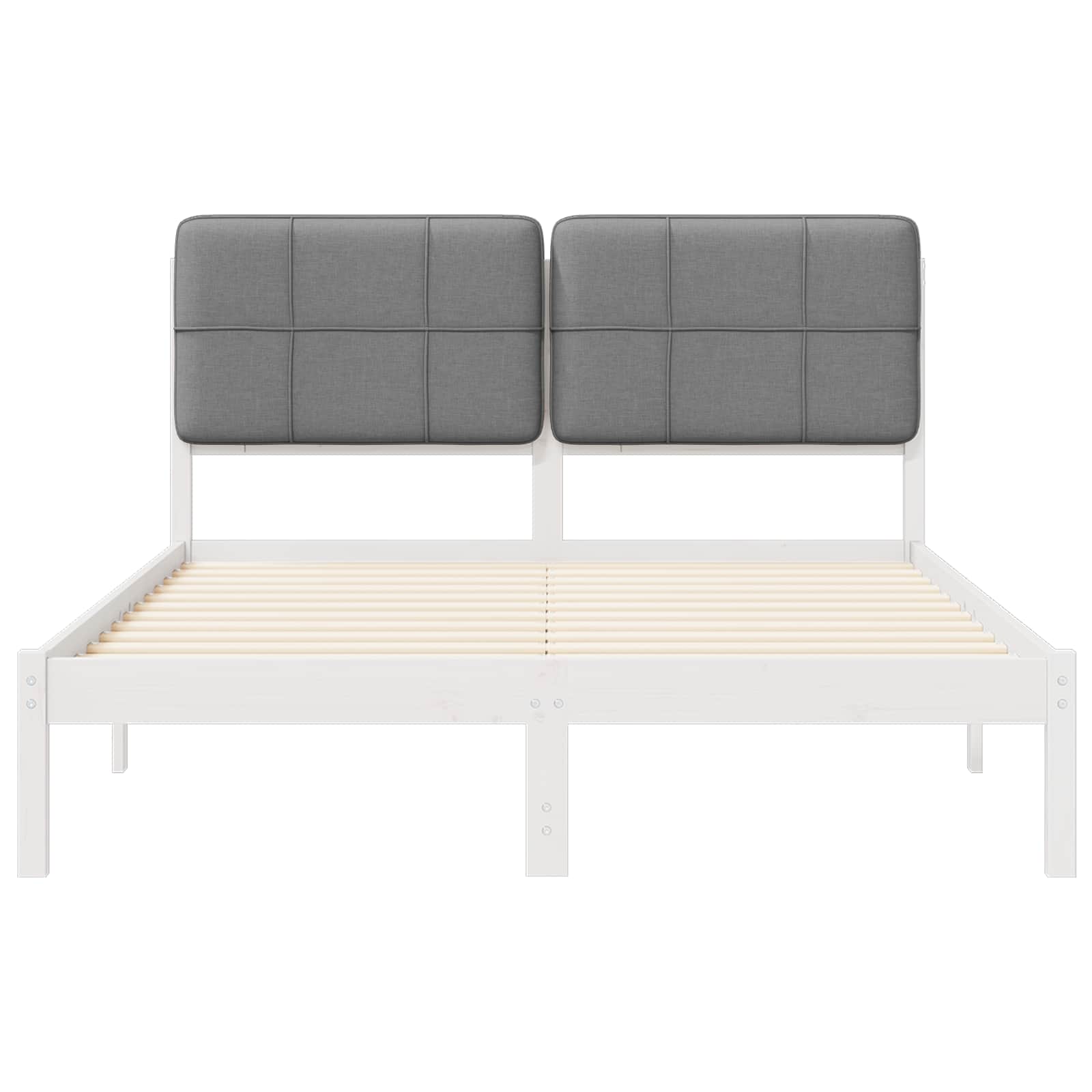 vidaXL Ramka łóżka z tapicerowanym wezgłowiem Jasnoszary 150 x 200 cm
