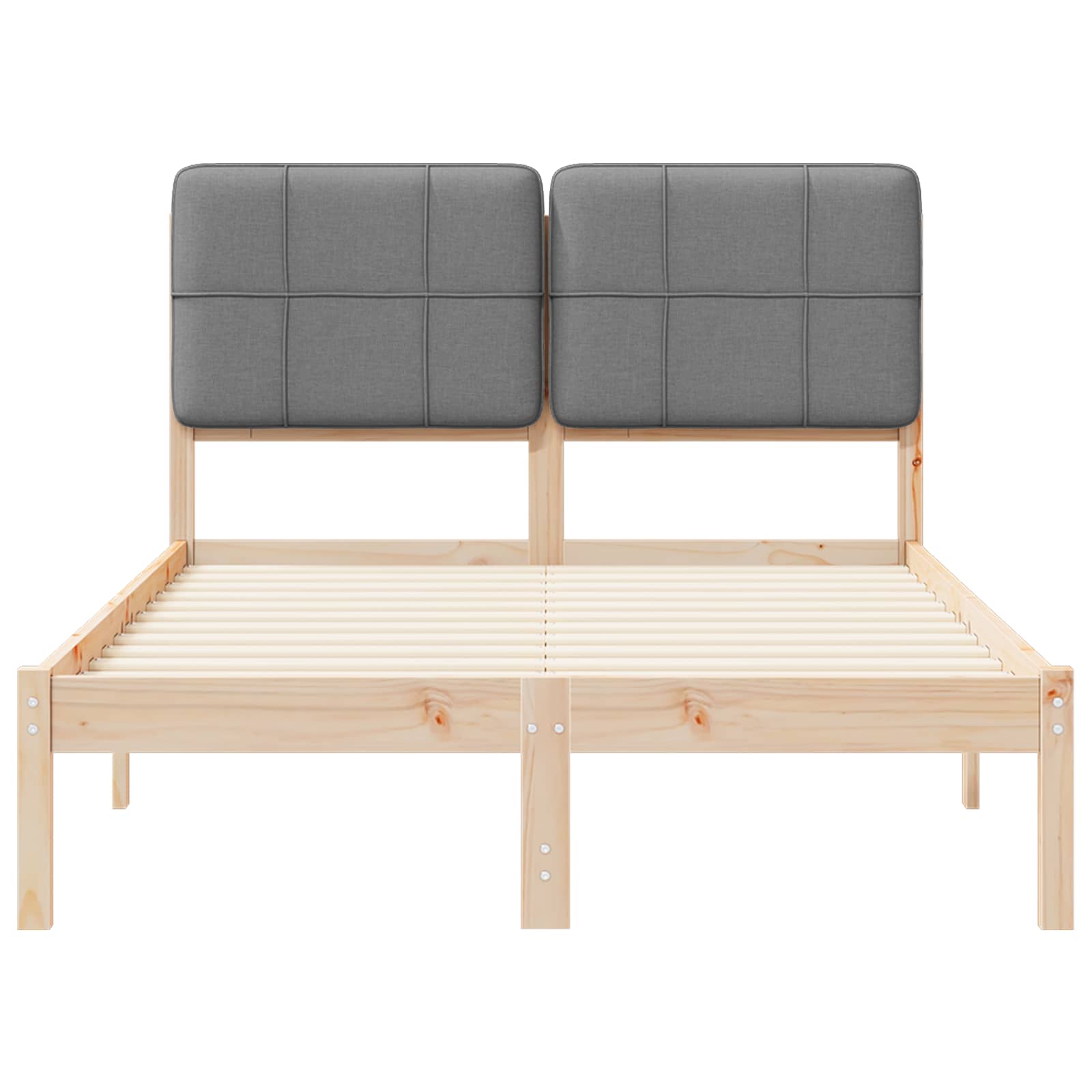 vidaXL Ramka łóżka z tapicerowanym wezgłowiem Jasnoszary 120 x 200 cm