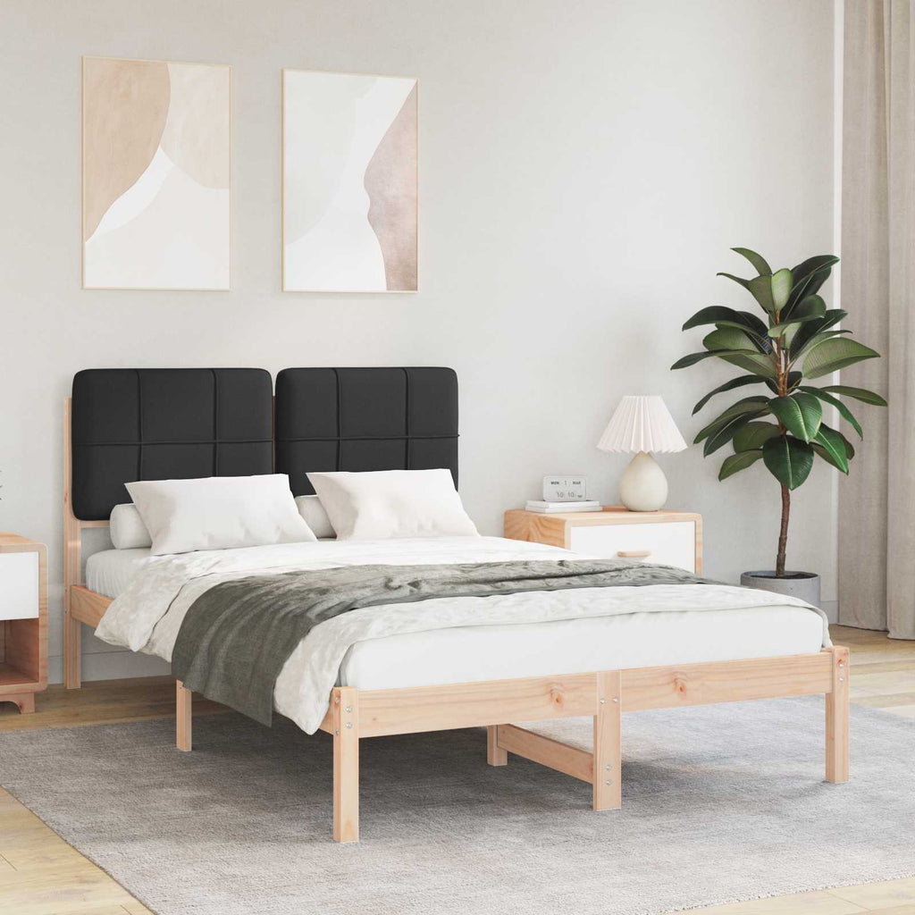 vidaXL Ramka łóżka z tapicerowanym wezgłowiem Czarny 120 x 200 cm