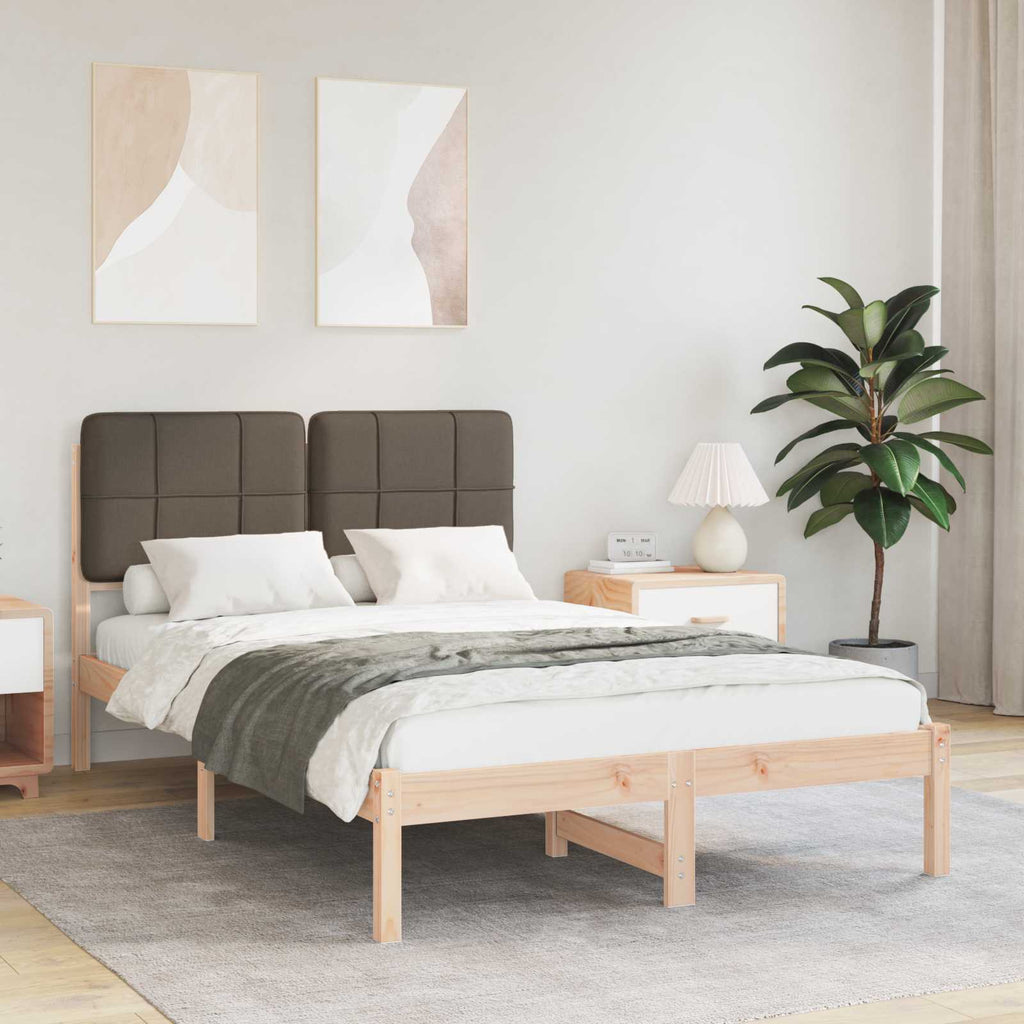 vidaXL Ramka łóżka z tapicerowanym wezgłowiem Ciemnoszary 120 x 200 cm
