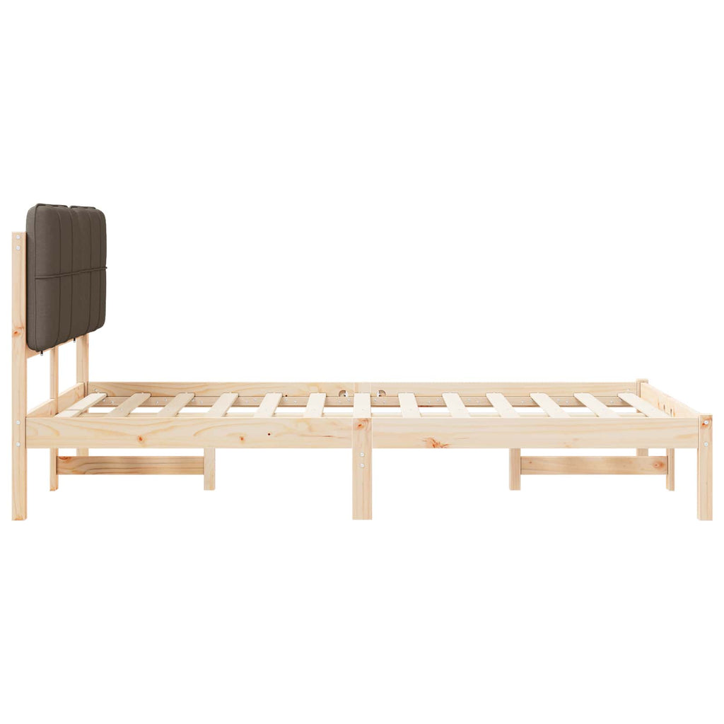 vidaXL Ramka łóżka z tapicerowanym wezgłowiem Ciemnoszary 120 x 200 cm