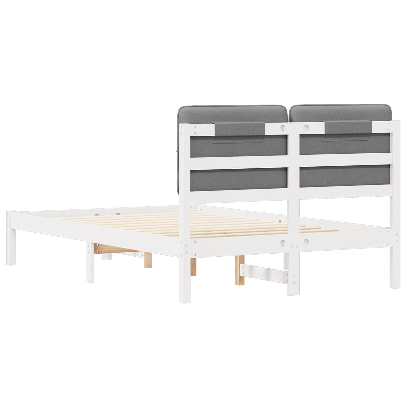 vidaXL Ramka łóżka z tapicerowanym wezgłowiem Jasnoszary 120 x 200 cm