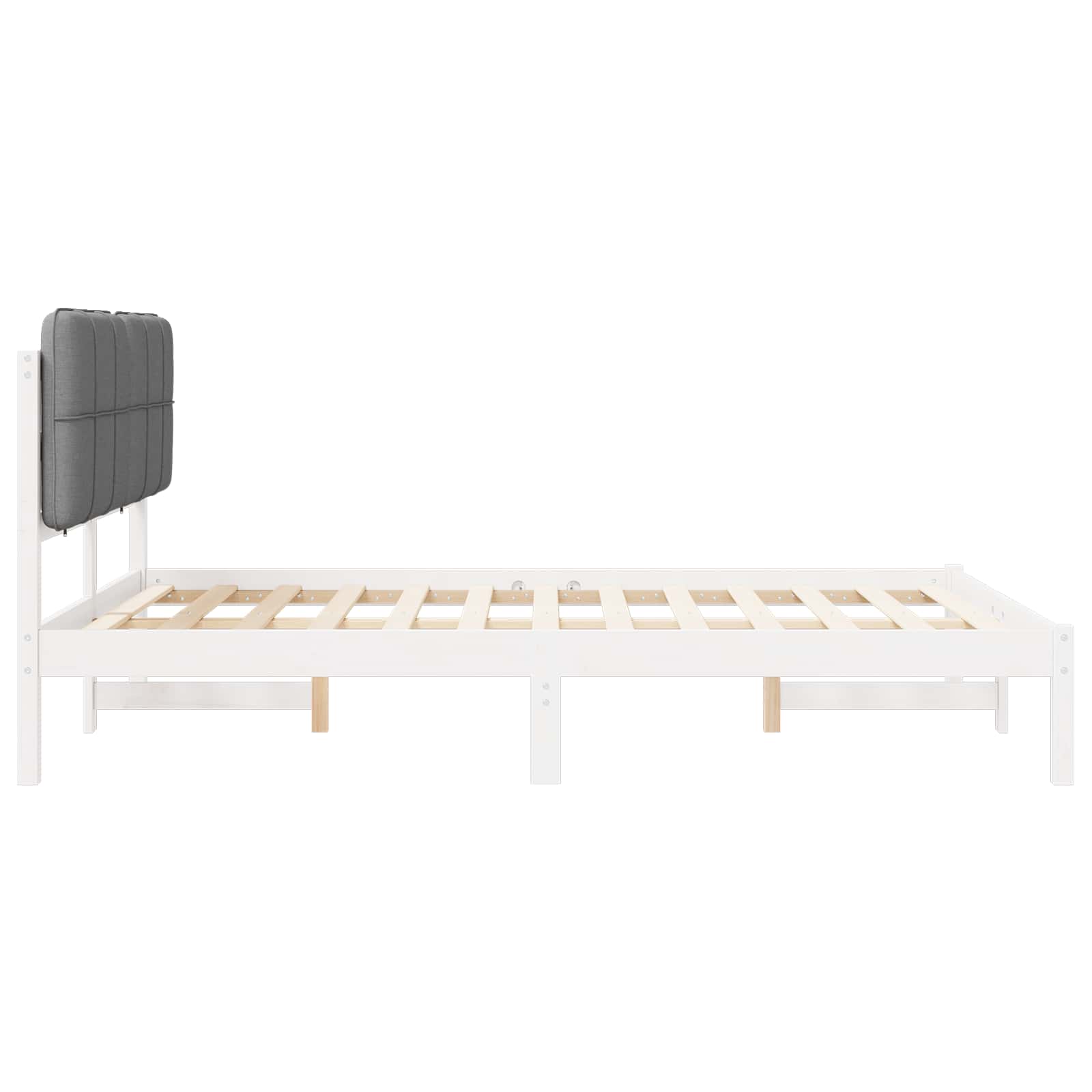 vidaXL Ramka łóżka z tapicerowanym wezgłowiem Jasnoszary 140 x 190 cm
