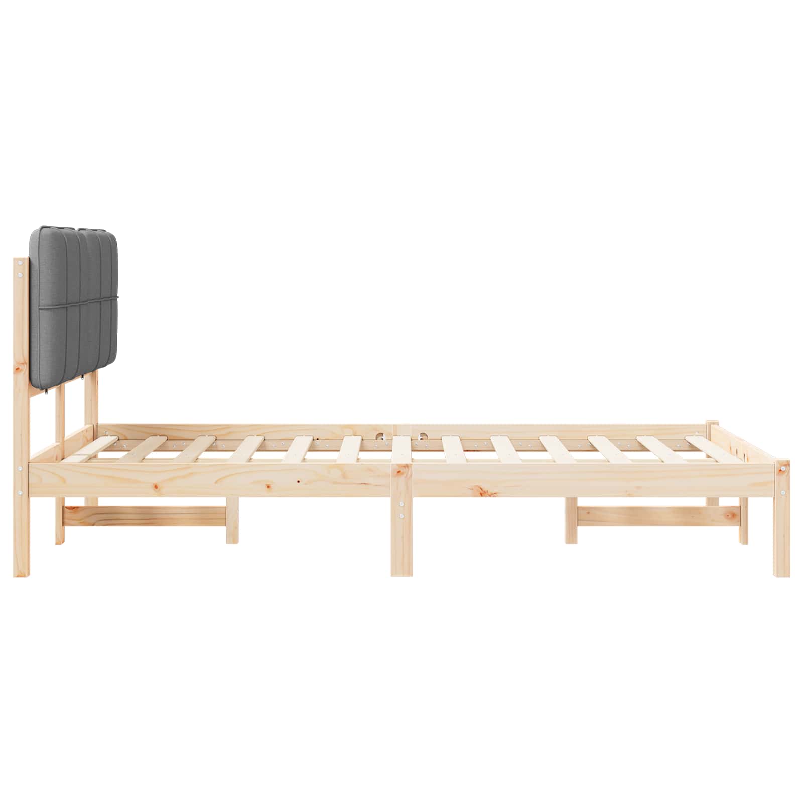 vidaXL Ramka łóżka z tapicerowanym wezgłowiem Jasnoszary 120 x 190 cm