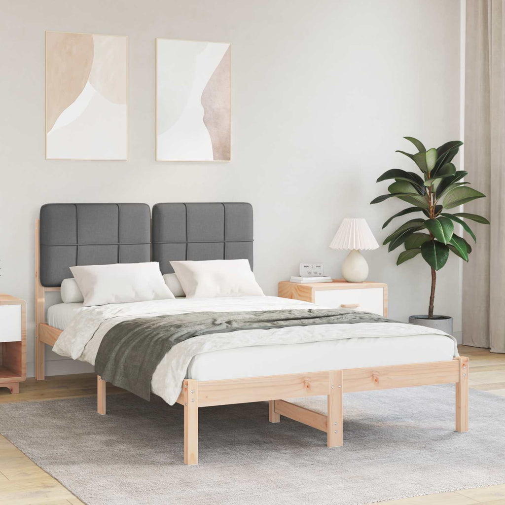 vidaXL Ramka łóżka z tapicerowanym wezgłowiem Ciemnoszary 120 x 190 cm