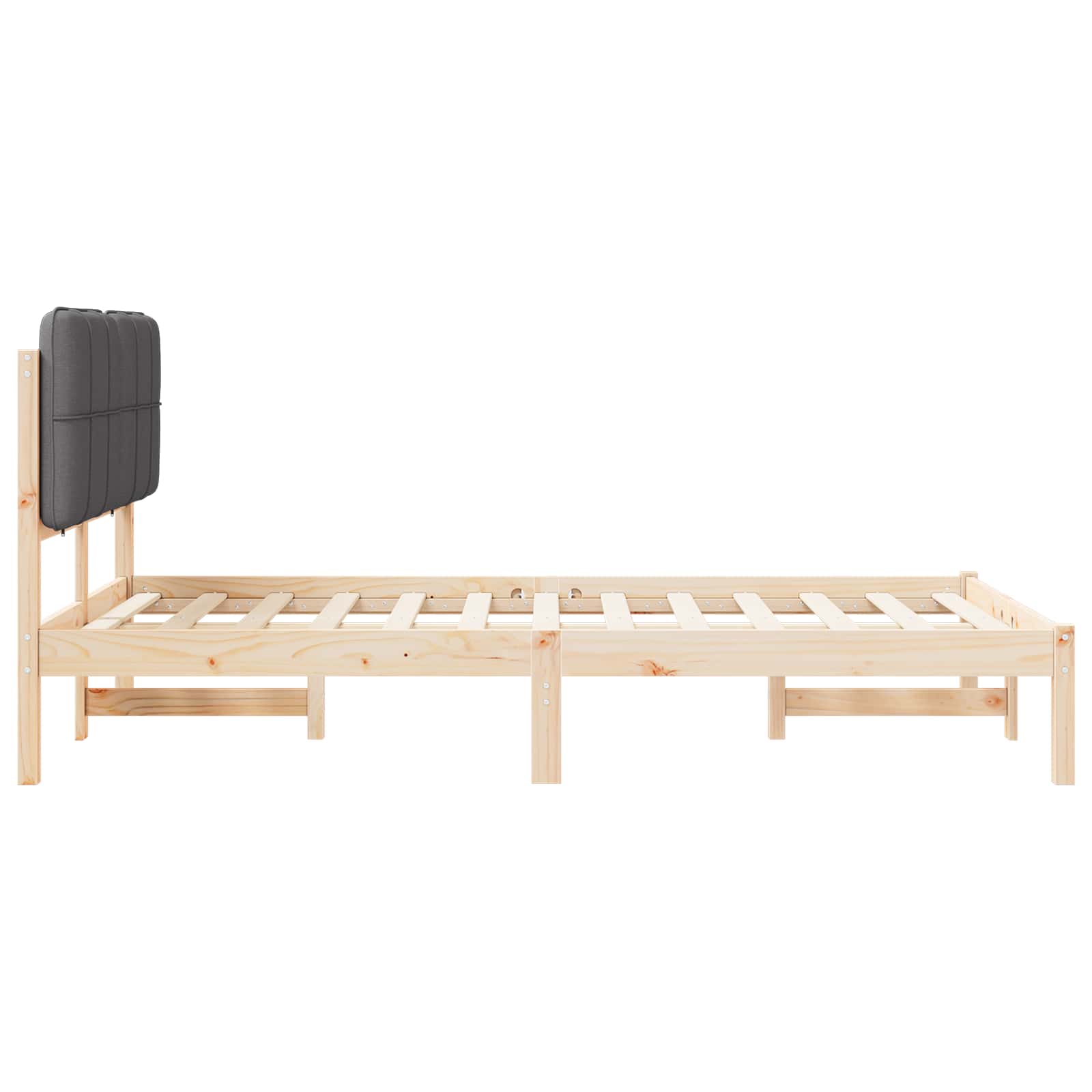 vidaXL Ramka łóżka z tapicerowanym wezgłowiem Ciemnoszary 120 x 190 cm