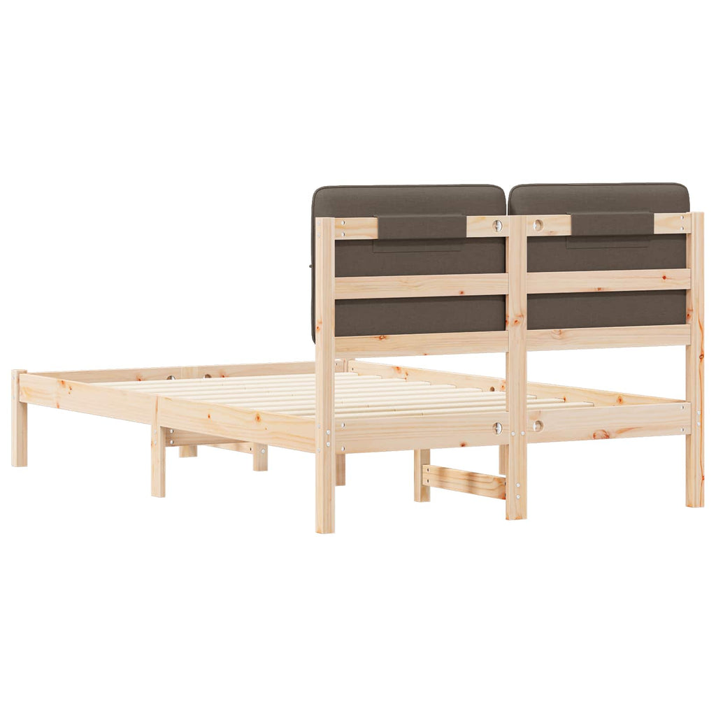 vidaXL Ramka łóżka z tapicerowanym wezgłowiem Ciemnoszary 120 x 190 cm