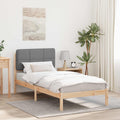 vidaXL Ramka łóżka z tapicerowanym wezgłowiem Jasnoszary 100 x 200 cm