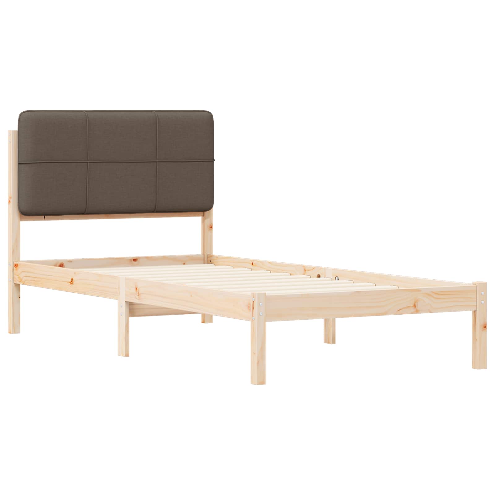 vidaXL Ramka łóżka z tapicerowanym wezgłowiem Ciemnoszary 100 x 200 cm