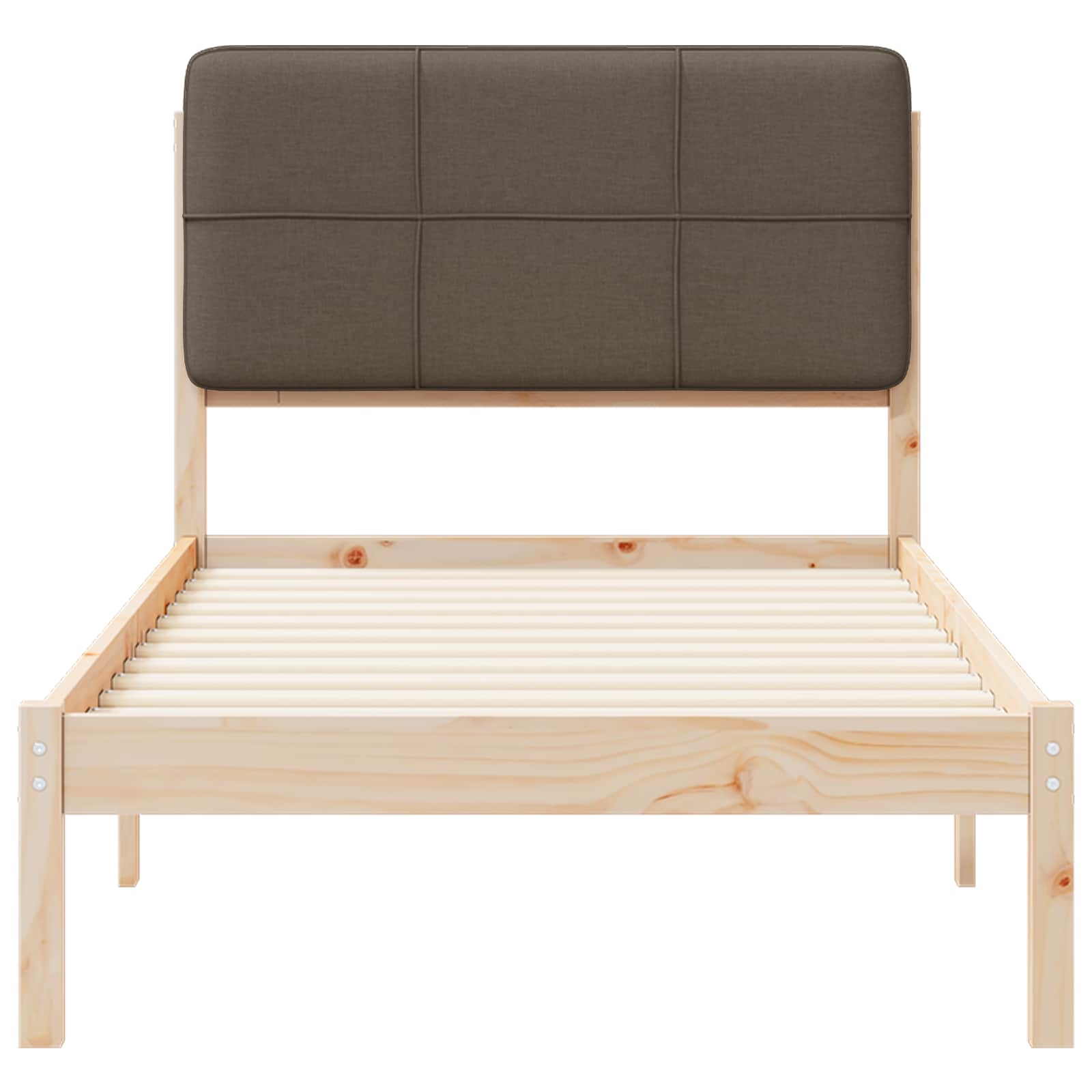 vidaXL Ramka łóżka z tapicerowanym wezgłowiem Ciemnoszary 100 x 200 cm