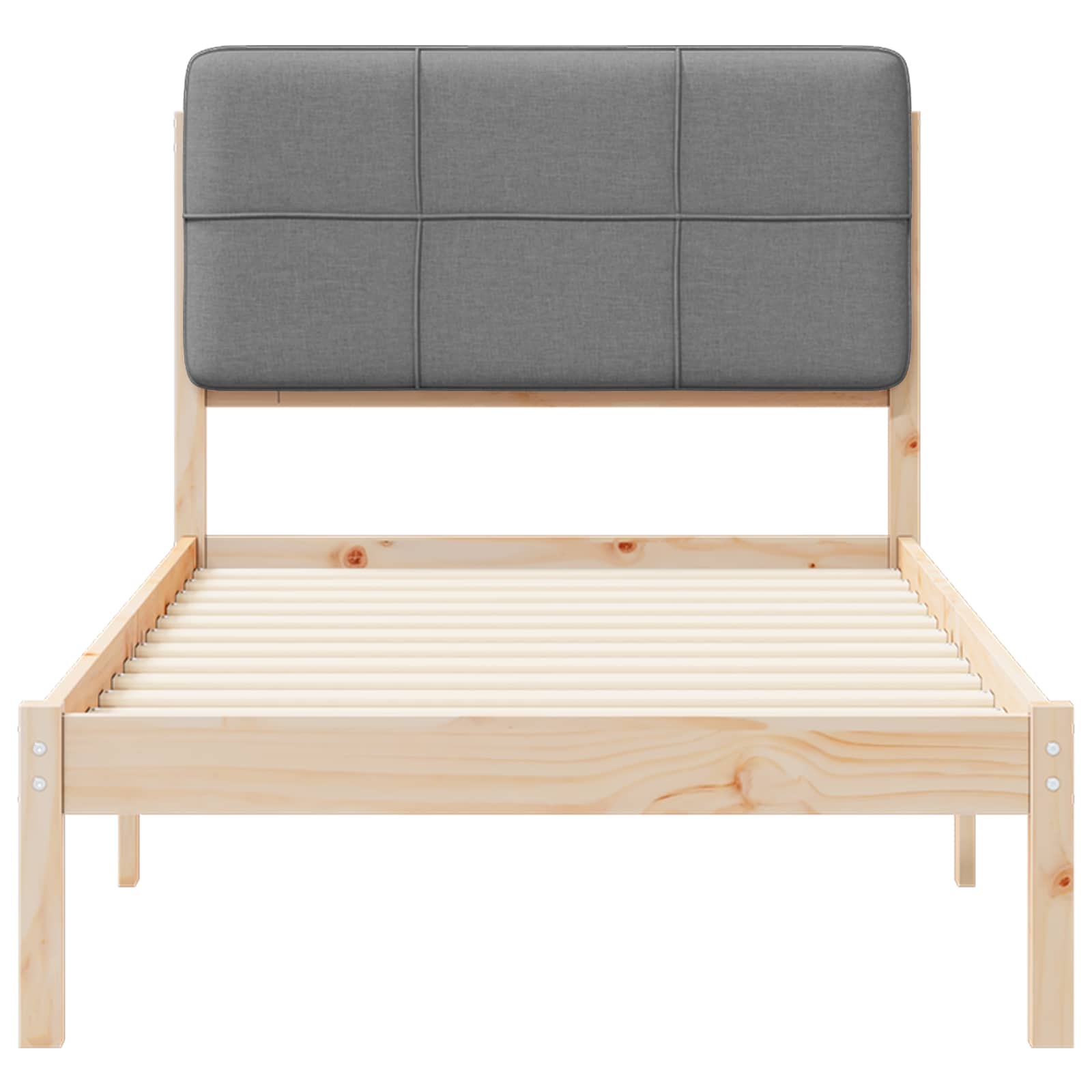 vidaXL Ramka łóżka z tapicerowanym wezgłowiem Jasnoszary 80 x 200 cm