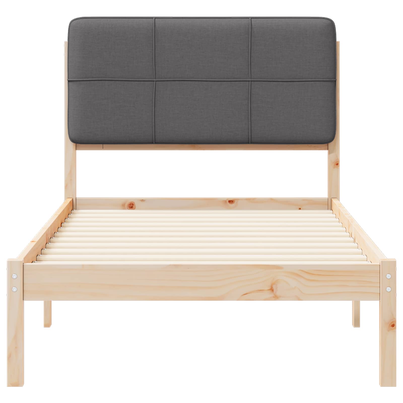 vidaXL Ramka łóżka z tapicerowanym wezgłowiem Ciemnoszary 80 x 200 cm