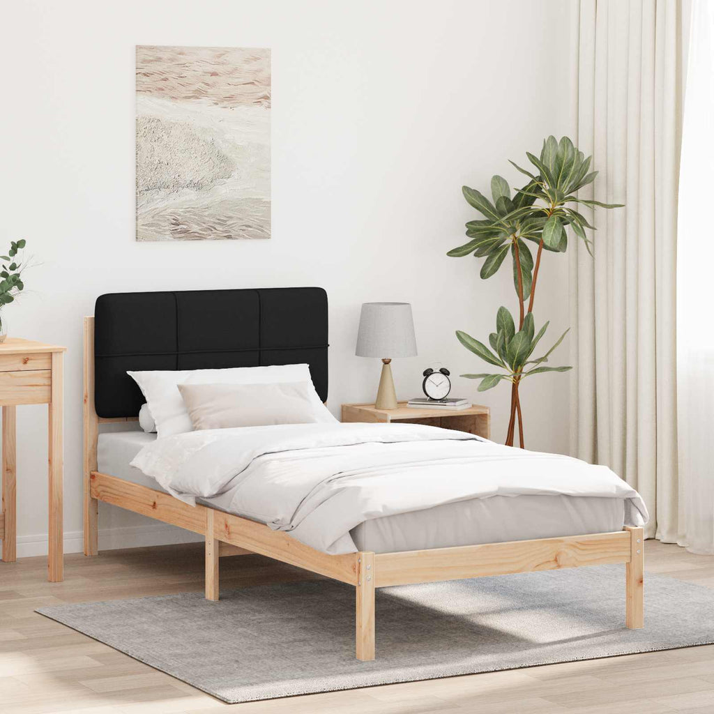 vidaXL Ramka łóżka z tapicerowanym wezgłowiem Czarny 80 x 200 cm