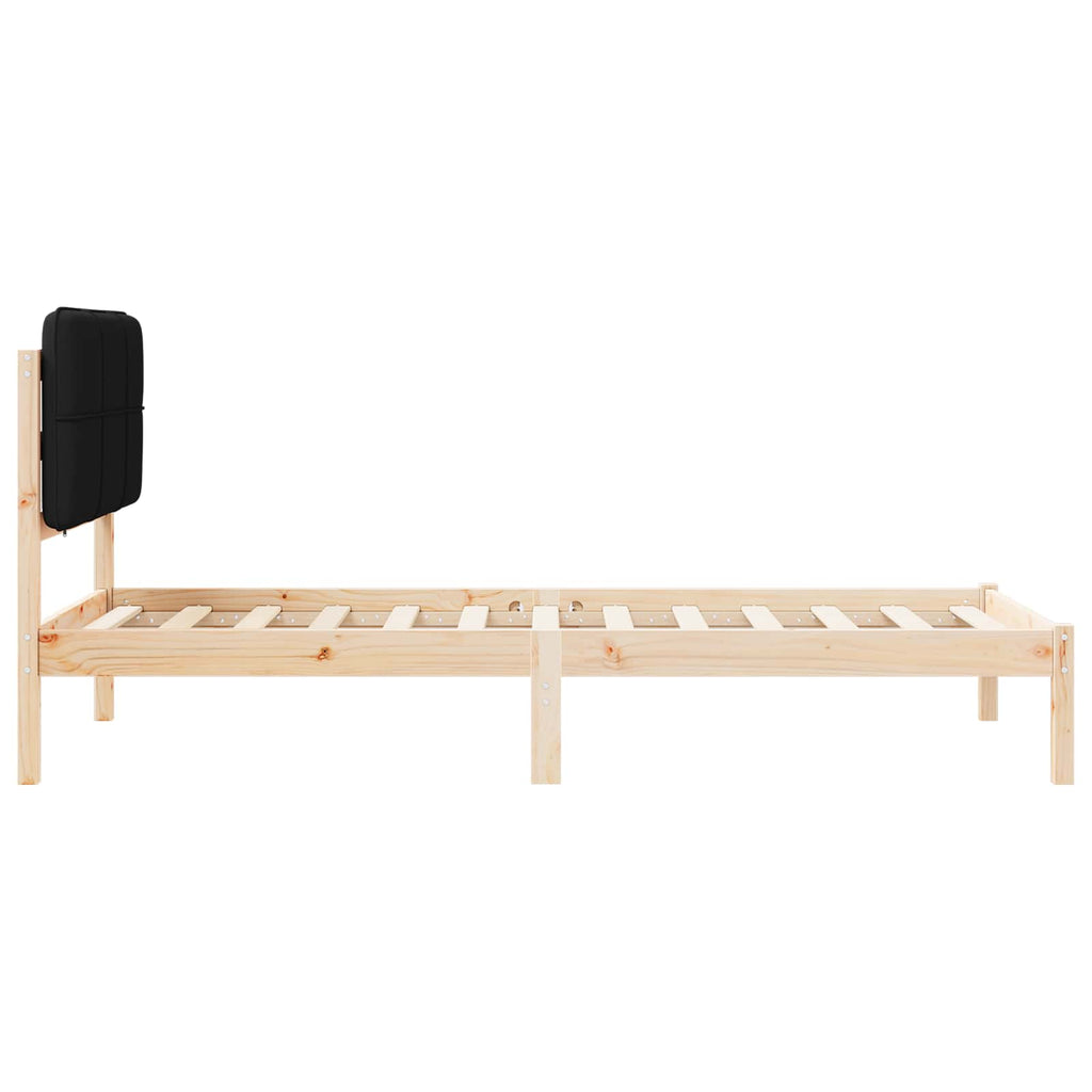 vidaXL Ramka łóżka z tapicerowanym wezgłowiem Czarny 80 x 200 cm