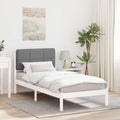 vidaXL Ramka łóżka z tapicerowanym wezgłowiem Jasnoszary 80 x 200 cm