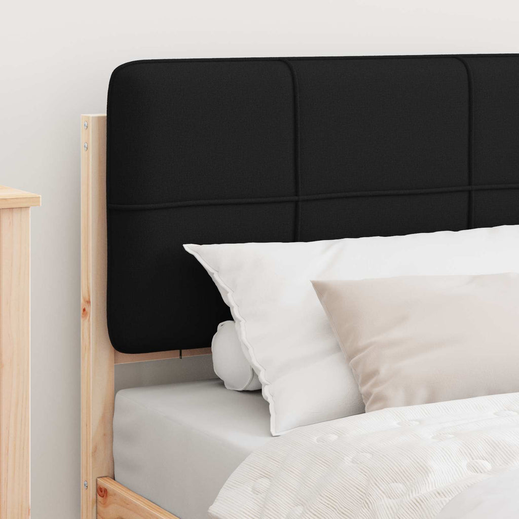 vidaXL Ramka łóżka z tapicerowanym wezgłowiem Czarny 75 x 190 cm